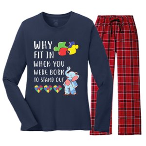 Autism Why Fit In When You Were Born To Stand Out For Women's Long Sleeve Flannel Pajama Set 