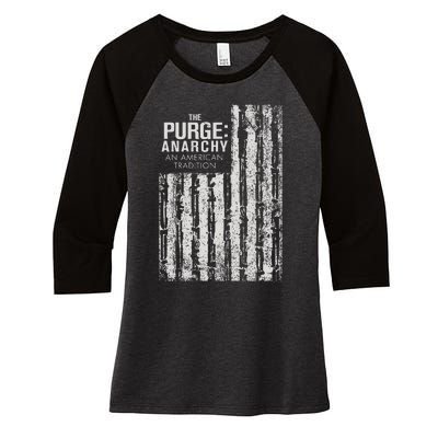 Anarchy Weapons Flag Women's Tri-Blend 3/4-Sleeve Raglan Shirt