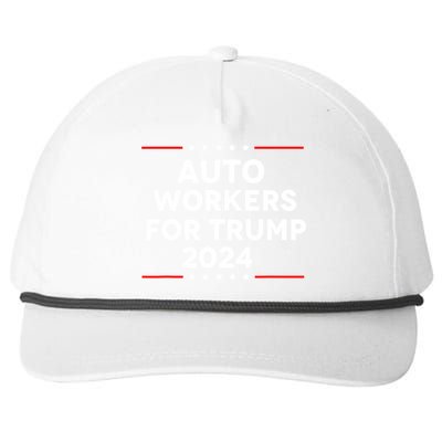 Auto Workers For Trump 2024 Snapback Five-Panel Rope Hat