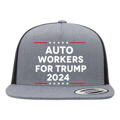 Auto Workers For Trump 2024 Flat Bill Trucker Hat