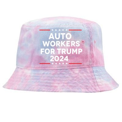 Auto Workers For Trump 2024 Tie-Dyed Bucket Hat