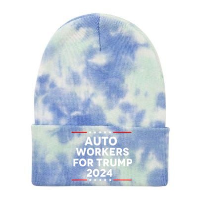 Auto Workers For Trump 2024 Tie Dye 12in Knit Beanie