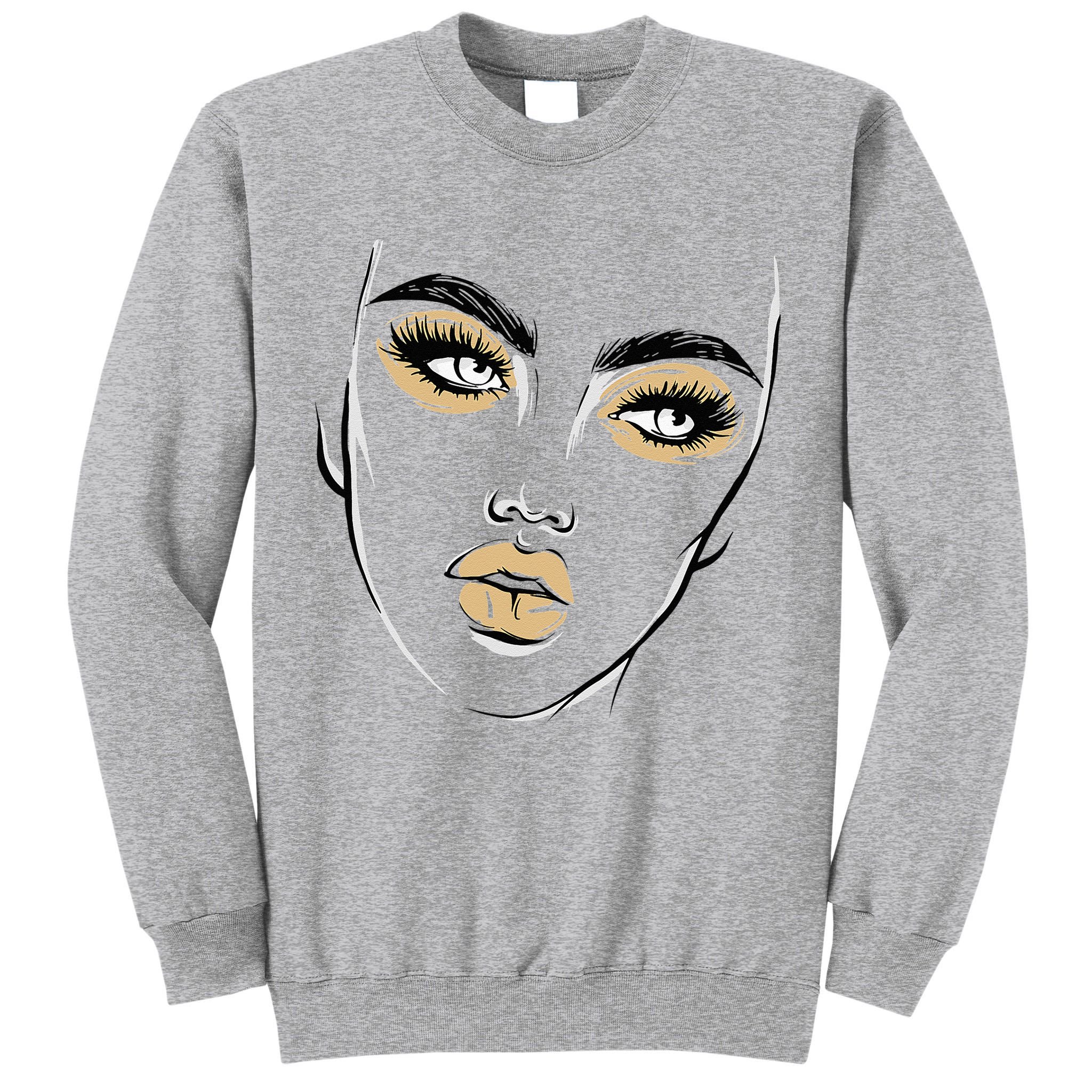 Abstract Woman Feminine Face Line Art Beauty Makeup Face Tall Sweatshirt