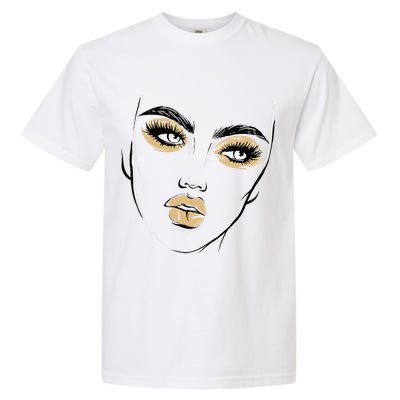 Abstract Woman Feminine Face Line Art Beauty Makeup Face Garment-Dyed Heavyweight T-Shirt