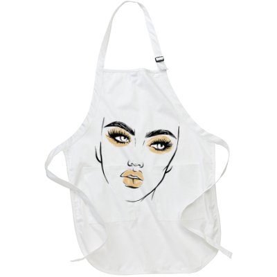 Abstract Woman Feminine Face Line Art Beauty Makeup Face Apron