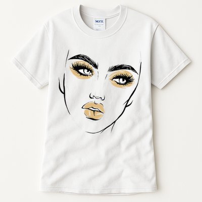 Abstract Woman Feminine Face Line Art Beauty Makeup Face Tall T-Shirt