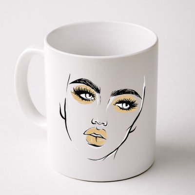 Abstract Woman Feminine Face Line Art Beauty Makeup Face Mug