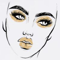 Abstract Woman Feminine Face Line Art Beauty Makeup Face Kids T-Shirt