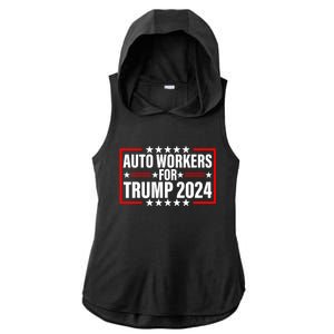 Auto Workers For Trump 2024 Ladies PosiCharge Tri-Blend Wicking Draft Hoodie Tank