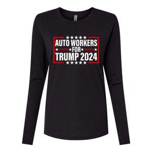 Auto Workers For Trump 2024 Womens Cotton Relaxed Long Sleeve T-Shirt