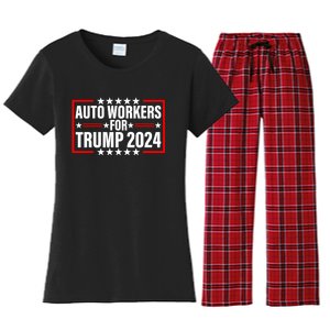 Auto Workers For Trump 2024 Women's Flannel Pajama Set