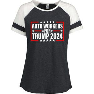 Auto Workers For Trump 2024 Enza Ladies Jersey Colorblock Tee