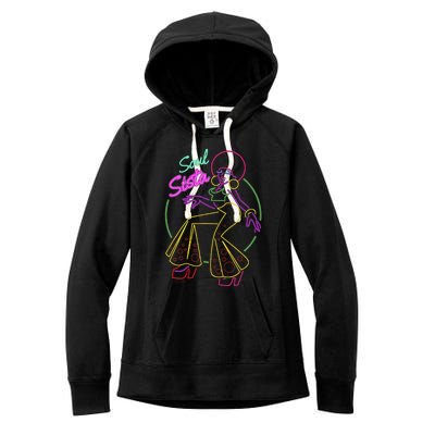 Artsy Womens Funk Vintage 70s Costume Afro Soul Music Women's Fleece Hoodie