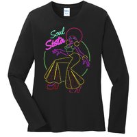 Artsy Womens Funk Vintage 70s Costume Afro Soul Music Ladies Long Sleeve Shirt