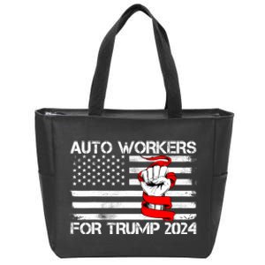 Auto Workers For Trump 2024 Zip Tote Bag