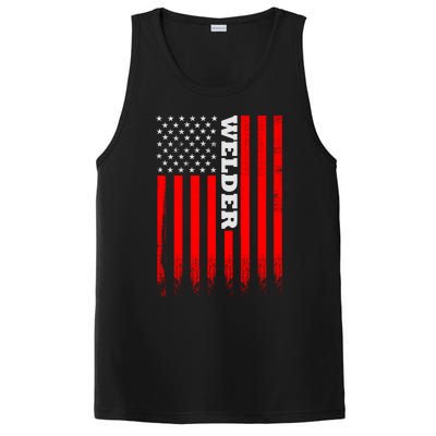 American Welder Flag Hoodie For Welding And Wo Back PosiCharge Competitor Tank