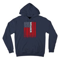 American Welder Flag Hoodie For Welding And Wo Back Hoodie