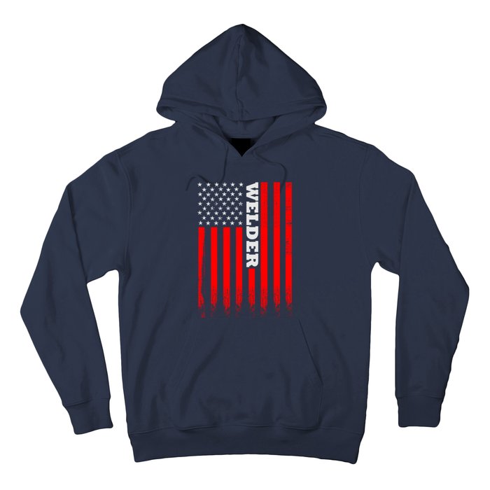 American Welder Flag Hoodie For Welding And Wo Back Hoodie