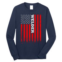 American Welder Flag Hoodie For Welding And Wo Back Long Sleeve Shirt