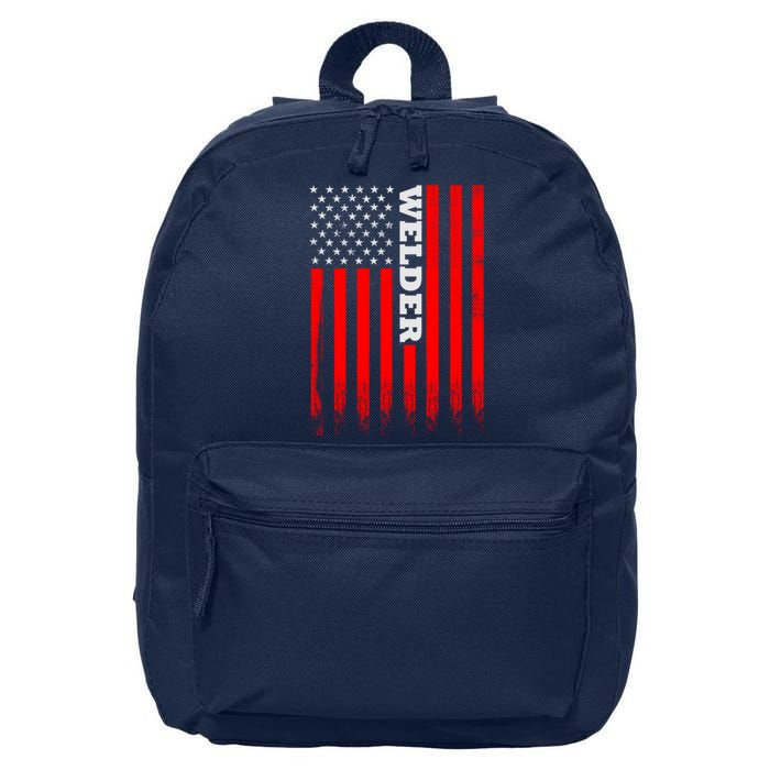 American Welder Flag Hoodie For Welding And Wo Back 16 in Basic Backpack