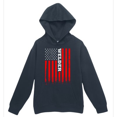 American Welder Flag Hoodie For Welding And Wo Back Urban Pullover Hoodie