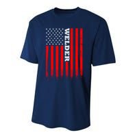 American Welder Flag Hoodie For Welding And Wo Back Performance Sprint T-Shirt