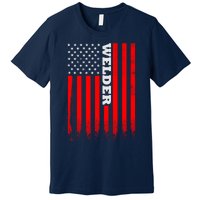 American Welder Flag Hoodie For Welding And Wo Back Premium T-Shirt