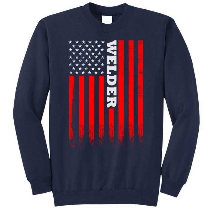 American Welder Flag Hoodie For Welding And Wo Back Tall Sweatshirt