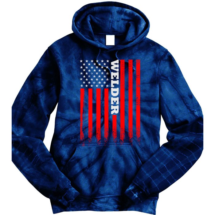 American Welder Flag Hoodie For Welding And Wo Back Tie Dye Hoodie