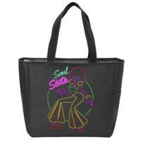 Artsy Womens Funk Vintage 70s Costume Afro Soul Music Zip Tote Bag