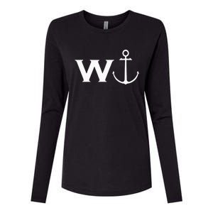 Anchor Wanker Funny Sailing Boating Womens Cotton Relaxed Long Sleeve T-Shirt