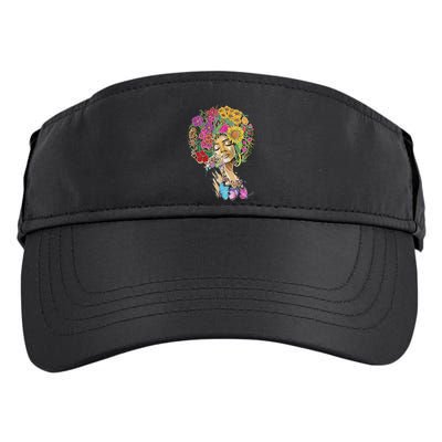 Afro Women Flowers Butterfly Latina African American Melanin Adult Drive Performance Visor