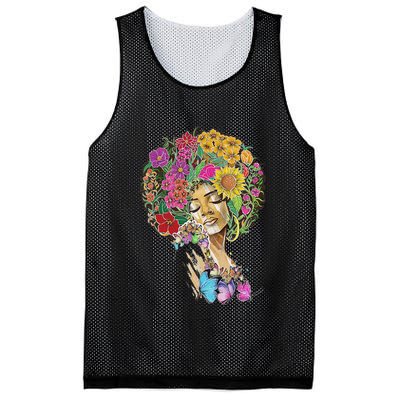 Afro Women Flowers Butterfly Latina African American Melanin Mesh Reversible Basketball Jersey Tank