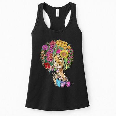 Afro Women Flowers Butterfly Latina African American Melanin Womens Tank Top