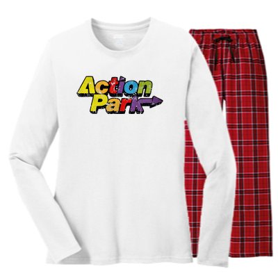 Action Water Funny Park New Jersey Women's Long Sleeve Flannel Pajama Set 