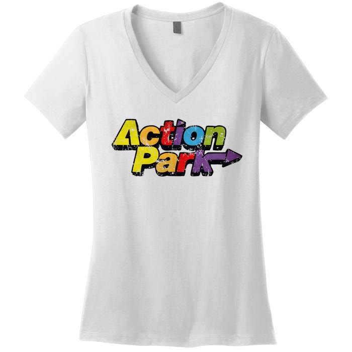 Action Water Funny Park New Jersey Women's V-Neck T-Shirt