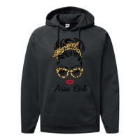 Aries Woman Face Leopard Bandana Wink Eye Performance Fleece Hoodie