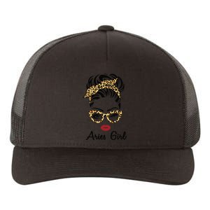 Aries Woman Face Leopard Bandana Wink Eye Yupoong Adult 5-Panel Trucker Hat