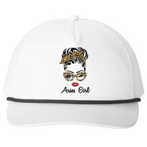 Aries Woman Face Leopard Bandana Wink Eye Snapback Five-Panel Rope Hat