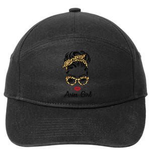 Aries Woman Face Leopard Bandana Wink Eye 7-Panel Snapback Hat