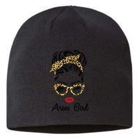 Aries Woman Face Leopard Bandana Wink Eye Sustainable Beanie