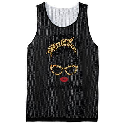 Aries Woman Face Leopard Bandana Wink Eye Mesh Reversible Basketball Jersey Tank