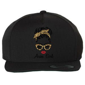 Aries Woman Face Leopard Bandana Wink Eye Wool Snapback Cap