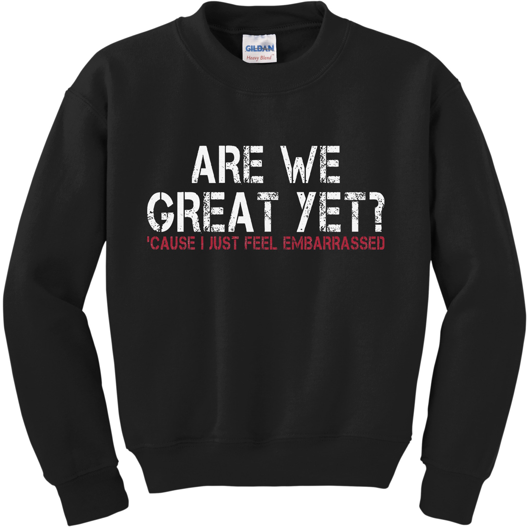 Are We Great Yet Cause I Just Feel Embarrassed Kids Sweatshirt