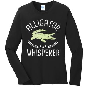 Alligator Whisperer Gator Crocodile Zoo Animal Lover Ladies Long Sleeve Shirt