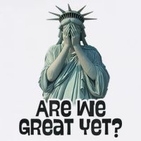 Are We Great Yet Anti Trump Politics Humor Statue Of Liberty Apron