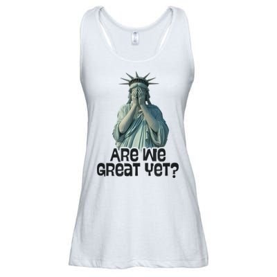 Are We Great Yet Anti Trump Politics Humor Statue Of Liberty Ladies Essential Flowy Tank
