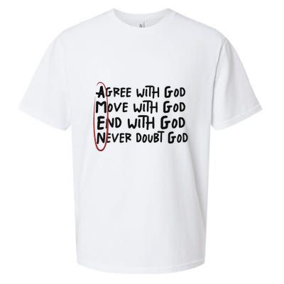Agree With God Move With God End With God Never Doubt God Sueded Cloud Jersey T-Shirt