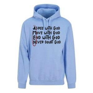 Agree With God Move With God End With God Never Doubt God Unisex Surf Hoodie