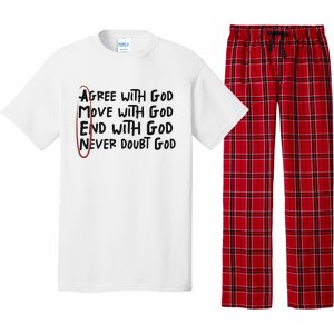 Agree With God Move With God End With God Never Doubt God Pajama Set